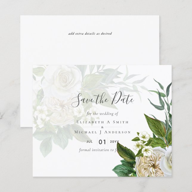 Sublime Wedding Suite - White Roses (Front/Back)