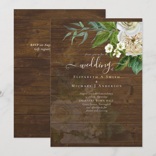 Sublime Wedding Suite - White Roses (Front/Back)