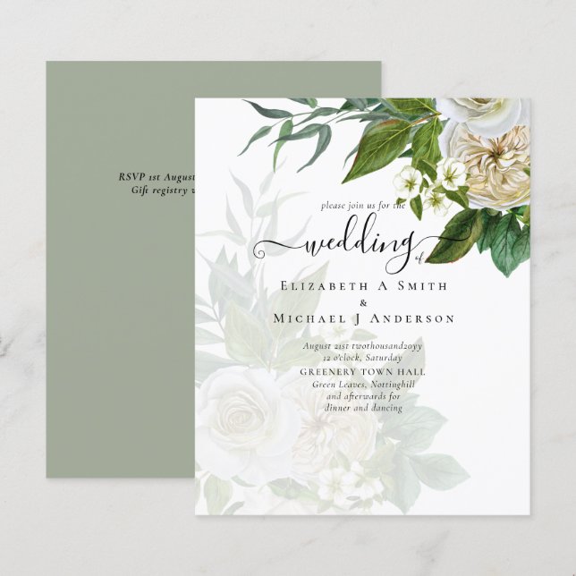 Sublime Wedding Suite - White Roses (Front/Back)