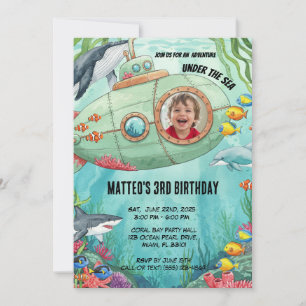 Submarine Adventure Birthday Invitation
