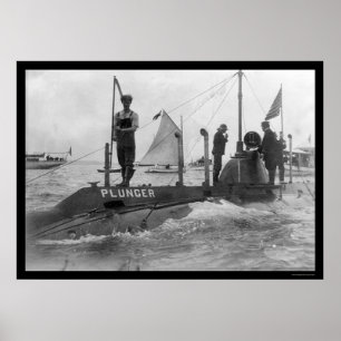 Submarine and Sailboat 1905 Poster