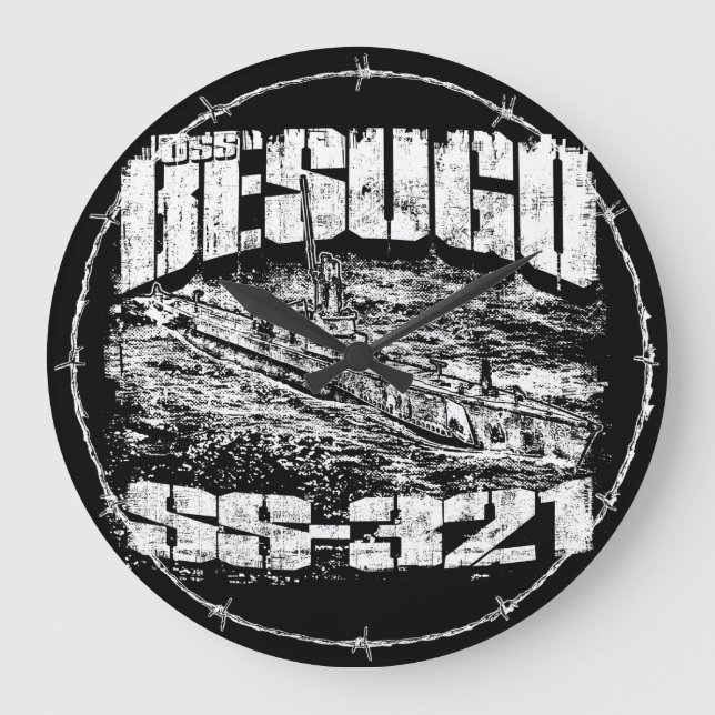 Submarine Besugo Round (Large) Acrylic Wall Clock (Front)