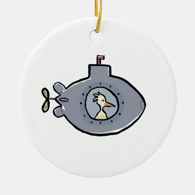 submarine bird ceramic tree decoration (Front)