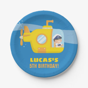 Submarine Boy Underwater Birthday Party Supplies Paper Plate