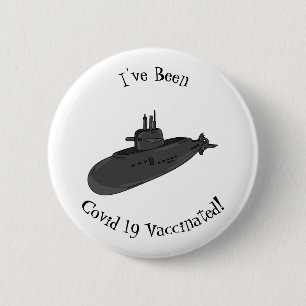 Submarine cartoon illustration 6 cm round badge