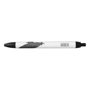 Submarine cartoon illustration black ink pen
