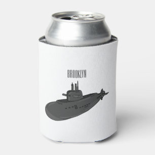 Submarine cartoon illustration can cooler