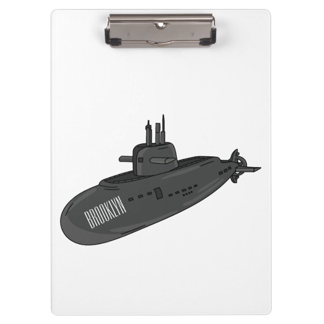 Submarine cartoon illustration  clipboard (Front)