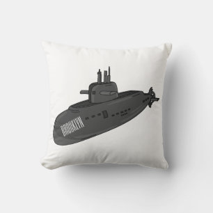 Submarine cartoon illustration cushion