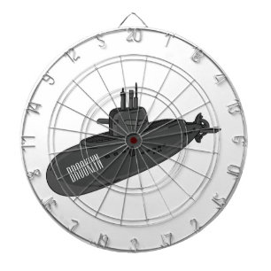 Submarine cartoon illustration  dartboard