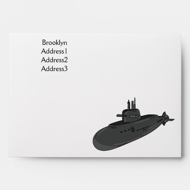 Submarine cartoon illustration envelope (Front)
