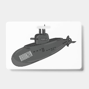 Submarine cartoon illustration ID badge