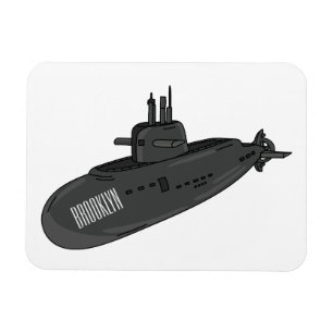 Submarine cartoon illustration magnet