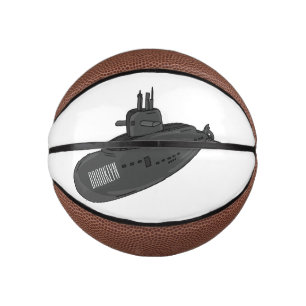 Submarine cartoon illustration mini basketball