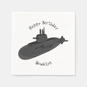 Submarine cartoon illustration napkin