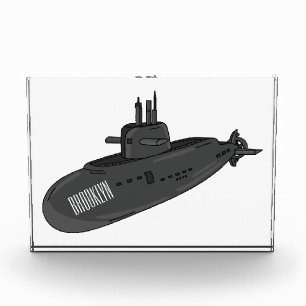 Submarine cartoon illustration photo block