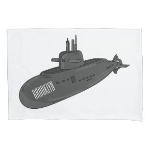Submarine cartoon illustration pillowcase