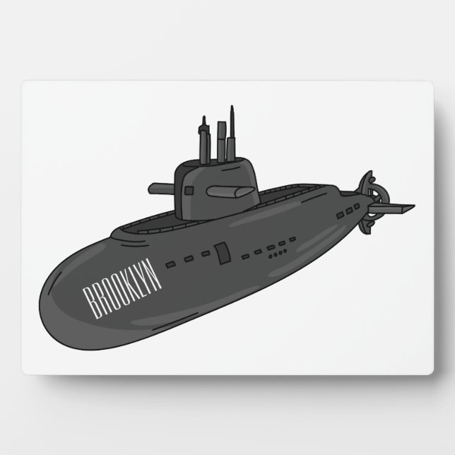 Submarine cartoon illustration  plaque (Front)