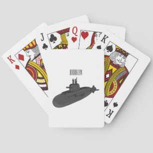 Submarine cartoon illustration playing cards