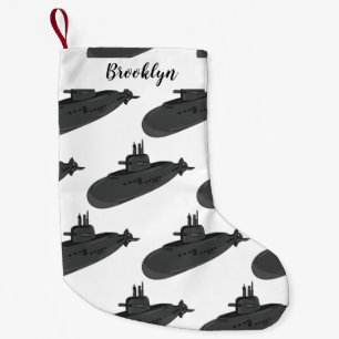 Submarine cartoon illustration small christmas stocking