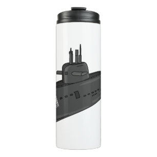 Submarine cartoon illustration thermal tumbler