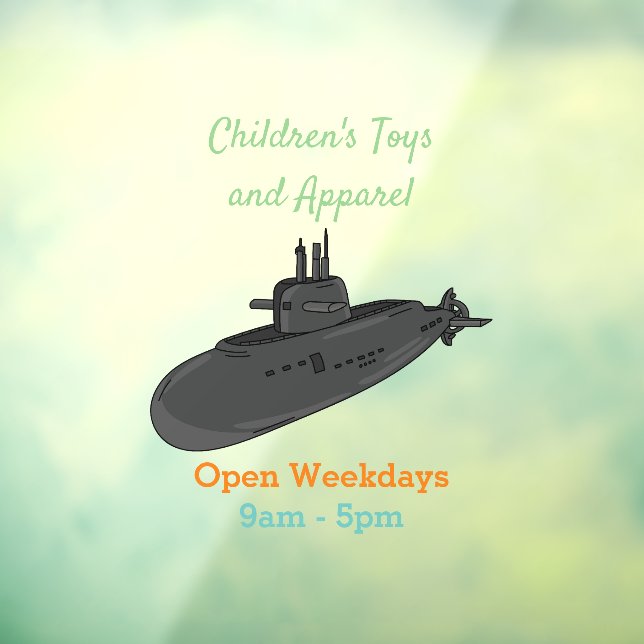 Submarine cartoon illustration window cling (Sheet 3)