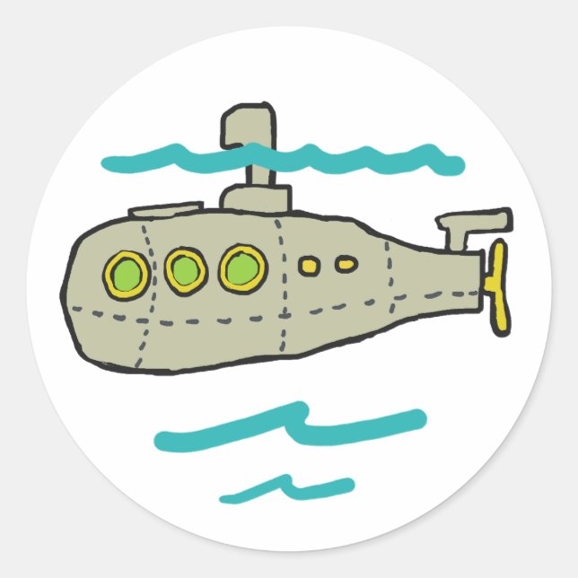 Submarine Classic Round Sticker (Front)