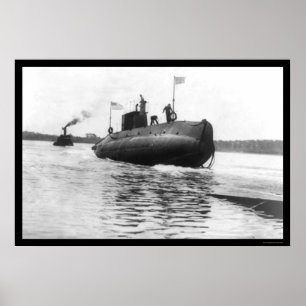 Submarine Launch Navy 1909 Poster