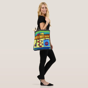 Submarine Life Orange Yellow Blue Green  Tote Bag