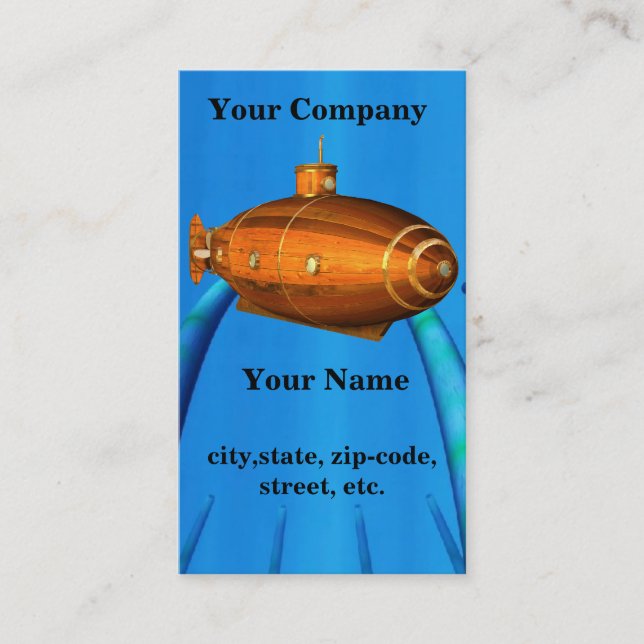 submarine profile card template (Front)