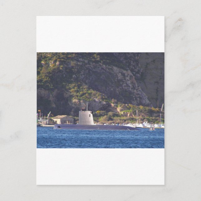 Submarine putting to sea. postcard (Front)