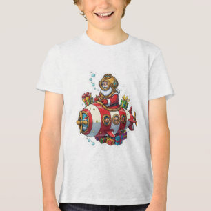 Submarine Santa Tri-Blend Shirt