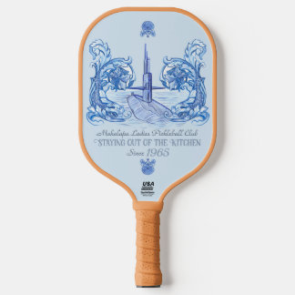 Submarine-themed preppy pickleball paddle
