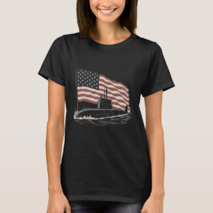 Submarine Usa Flag Veteran 4th Of July T-Shirt