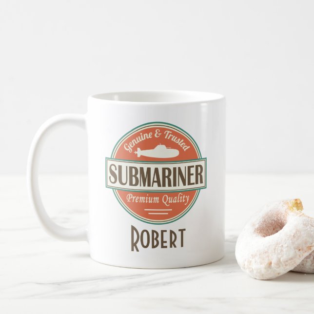 Submariner Funny Submarine Crew Gift Coffee Mug (With Donut)