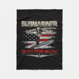 Submarines Death From Below Silent Service Patriot Fleece Blanket
