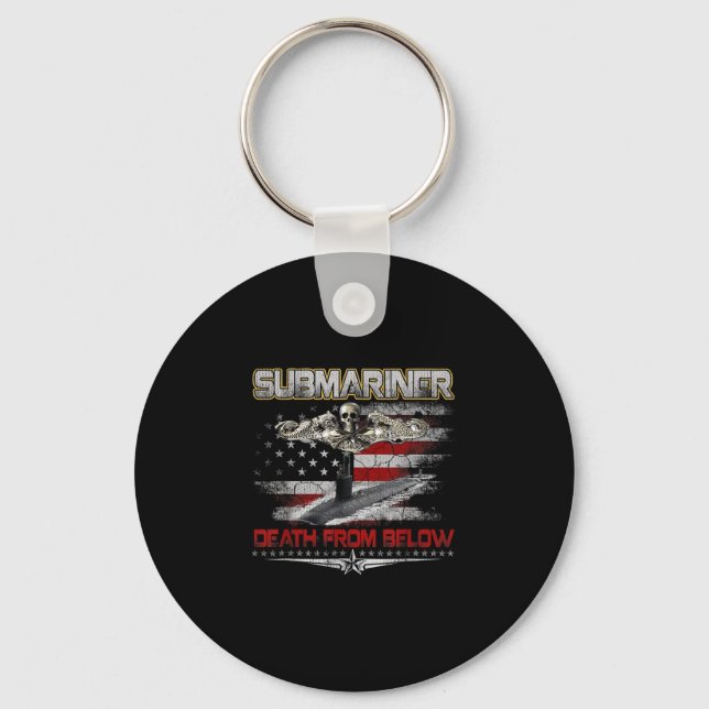 Submarines Death From Below Silent Service Patriot Key Ring (Front)
