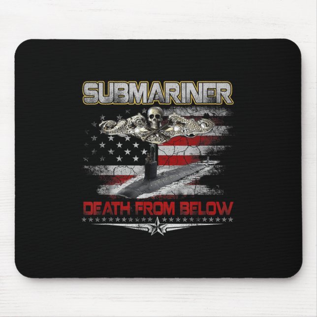 Submarines Death From Below Silent Service Patriot Mouse Mat (Front)
