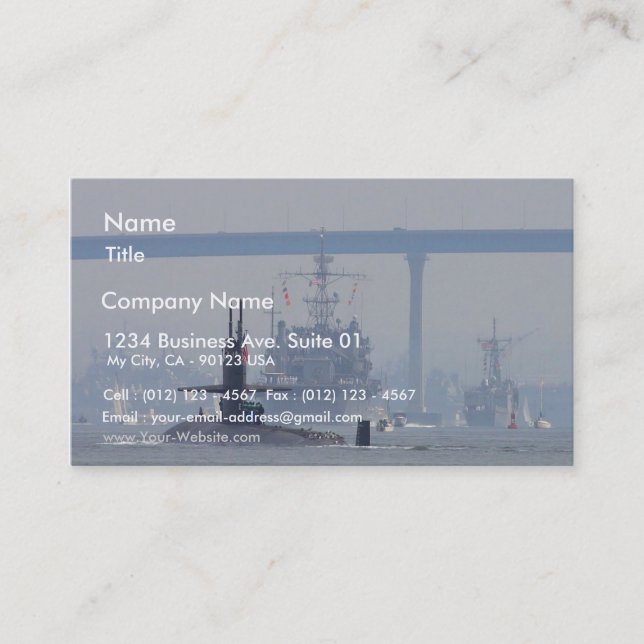 Submarines Subs Nuclear Ships Navy Business Card (Front)