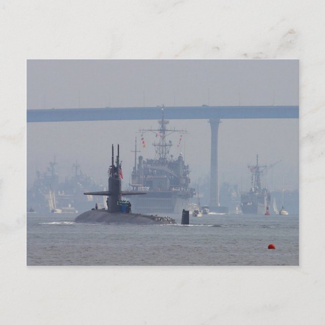 Submarines Subs Nuclear Ships Navy Postcard (Front)