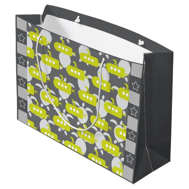 Submarines & Turtles Large Gift Bag (Back Angled)