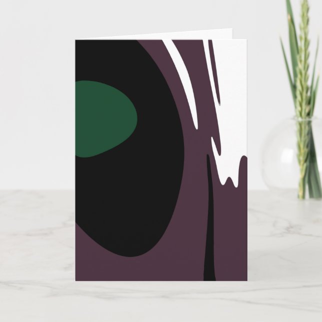 Submersion: Abstract Black, White, Purple & Green Card (Front)