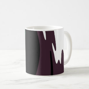 Submersion: Abstract Black, White, Purple & Green Coffee Mug