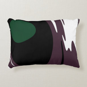 Submersion: Abstract Black, White, Purple & Green Decorative Cushion