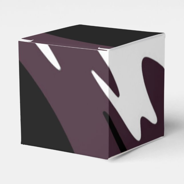 Submersion: Abstract Black, White, Purple & Green Favour Box (Front Side)