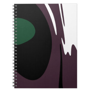 Submersion: Abstract Black, White, Purple & Green Notebook