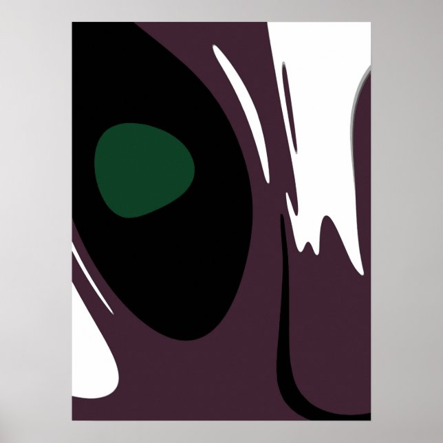 Submersion: Abstract Black, White, Purple & Green Poster (Front)