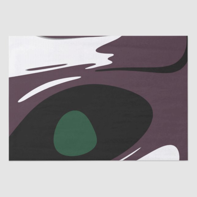 Submersion: Abstract Black, White, Purple & Green Tissue Paper (Front)
