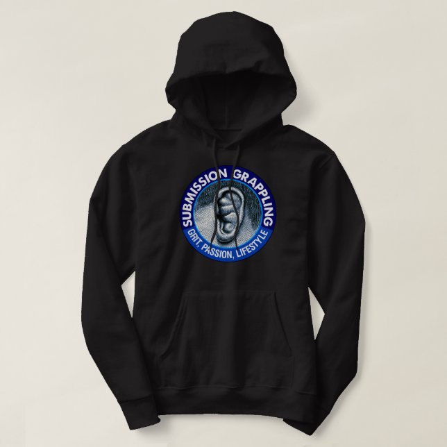 Submission grappler   cauliflower ear   jiu jitsu, hoodie (Design Front)