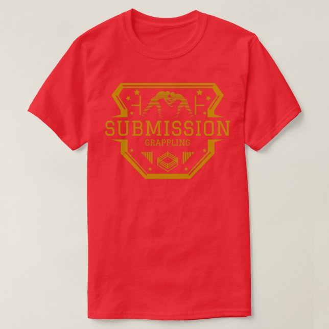 Submission Grappling or Wrestling Fight Design T-Shirt (Design Front)